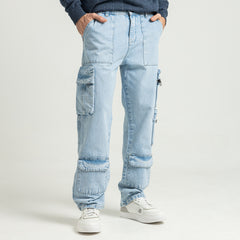 بنطال جينز واسع الساق وجيوب - JN-914-W25