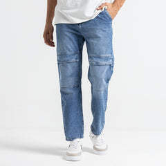 بنطلون جينز واسع الساق أساسي بجيبين - JN-601