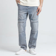 بنطلون جينز واسع الساق أساسي بجيبين - JN-601