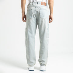 بنطلون جينز واسع الساق أساسي بجيبين - JN-595