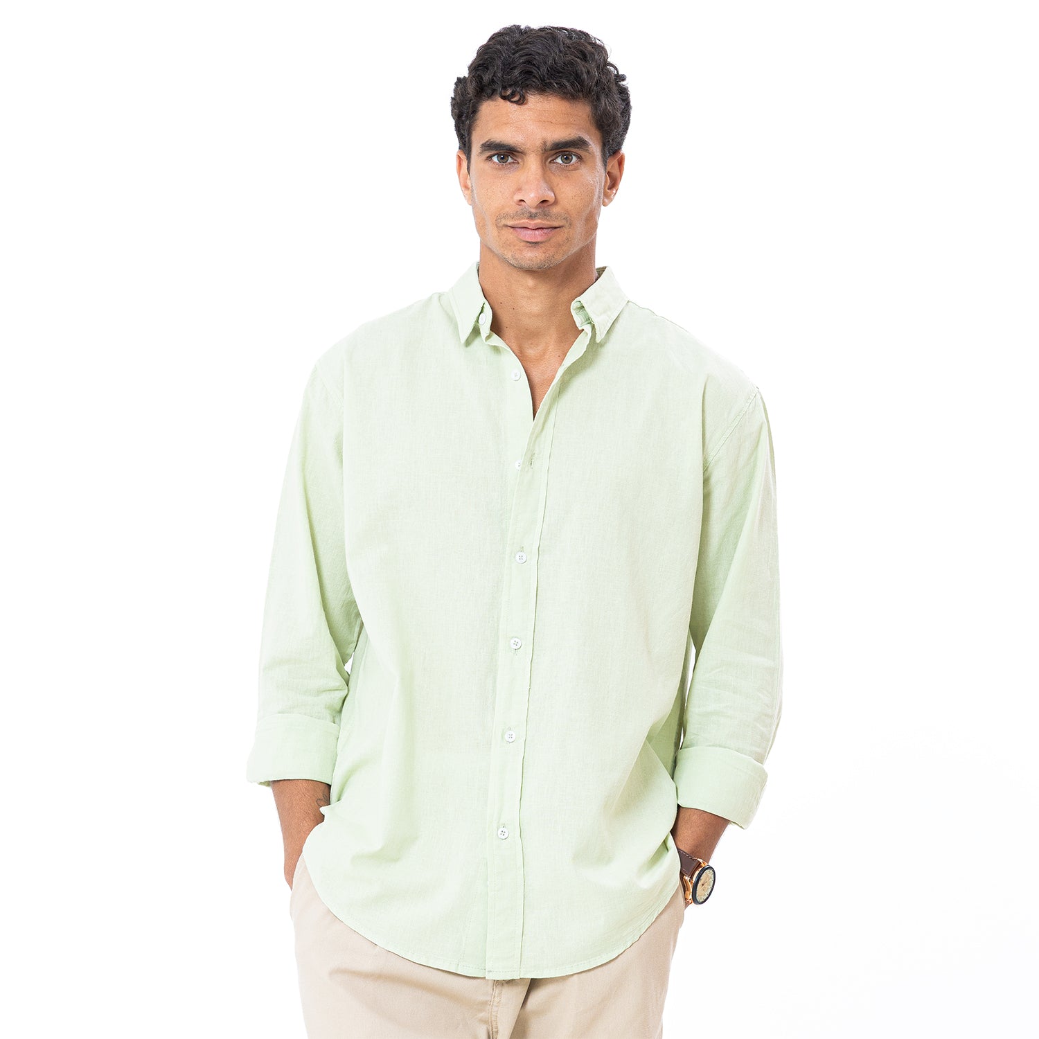 Linen Shirt L/S Basic SH-566-S26