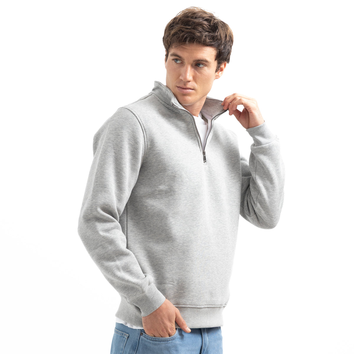 Sweatshirt Quarter Zipper Basic SWS-000369-W27
