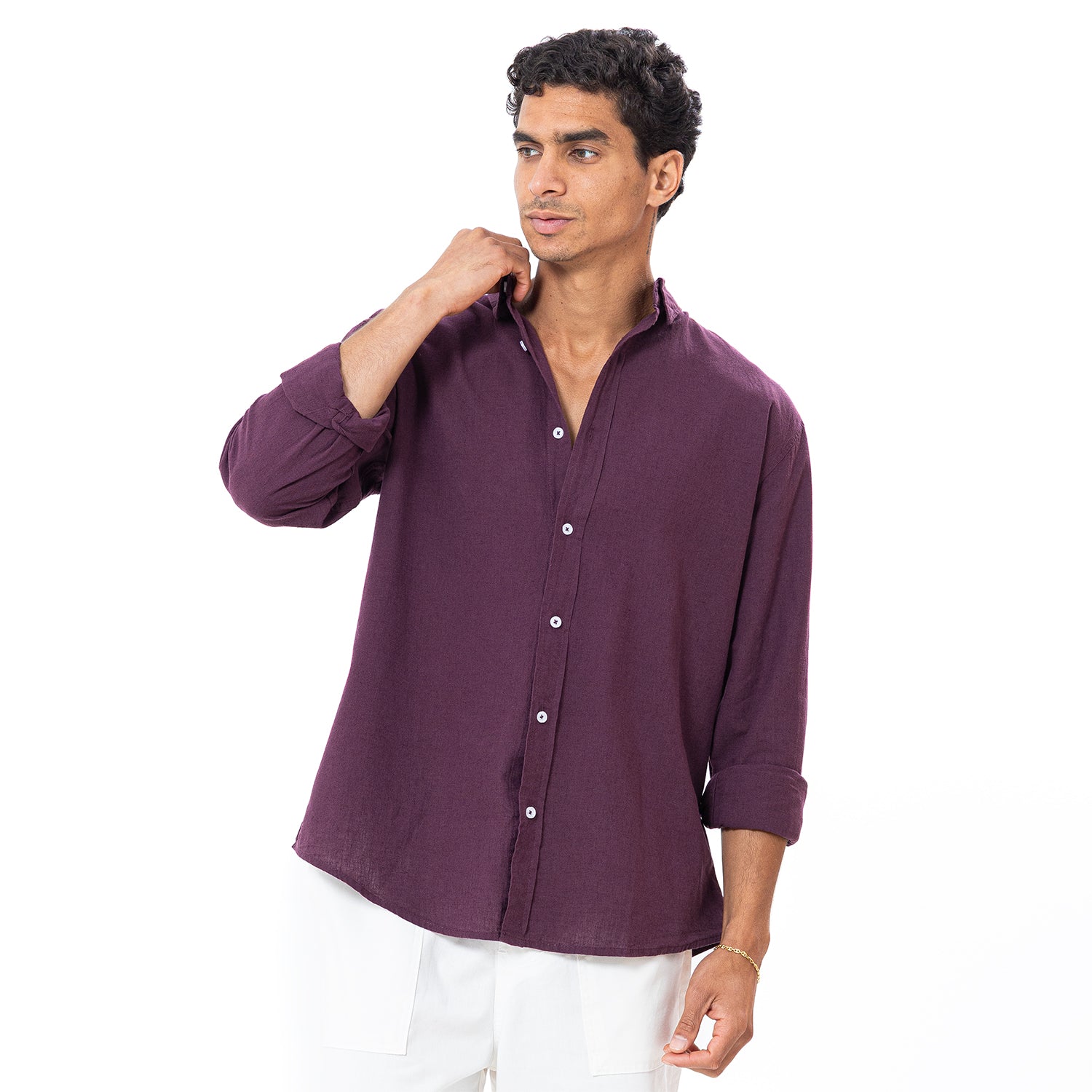 Linen Shirt L/S Basic SH-566-S26