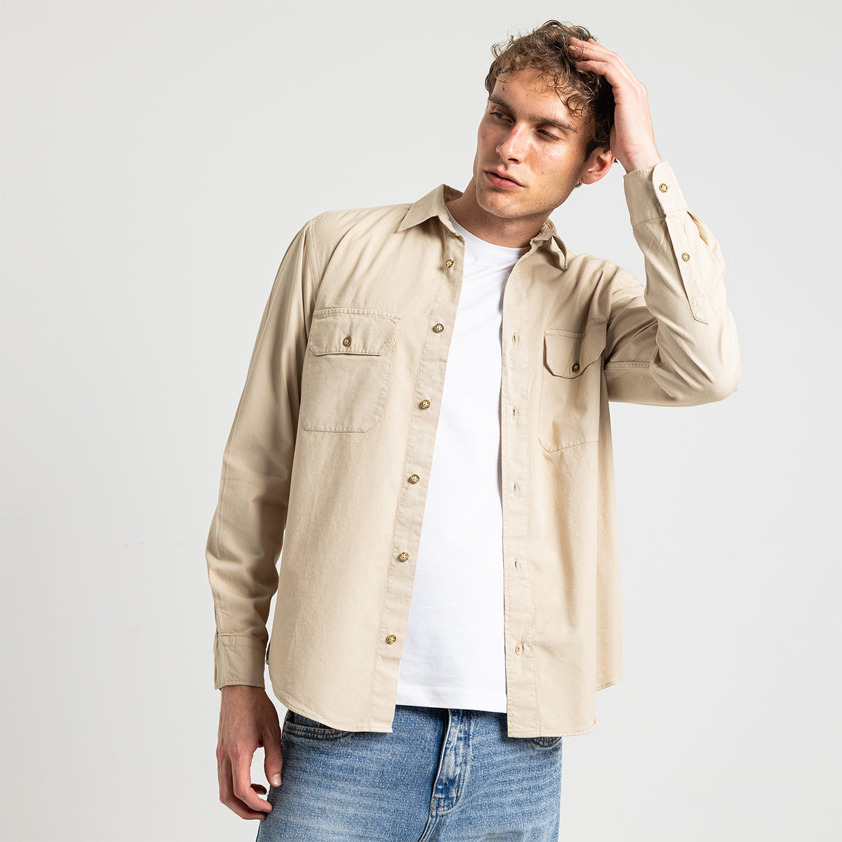 Shirt L/S Basic 2 Pockets-SH-208-W25