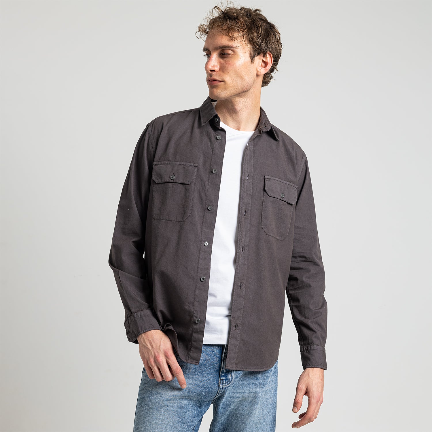 Shirt L/S Basic 2 Pockets-SH-208-W25