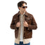 Regular Fit Basic Button-Front Leather Jacket