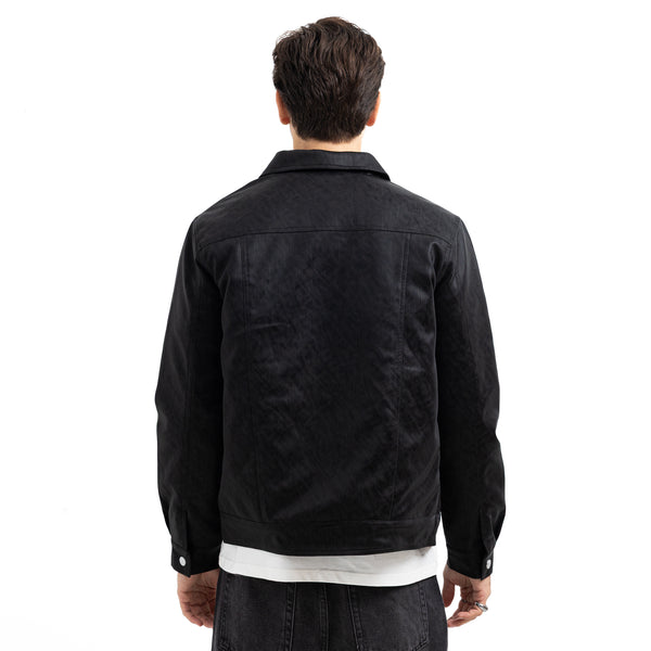 Regular Fit Basic Button-Front Leather Jacket
