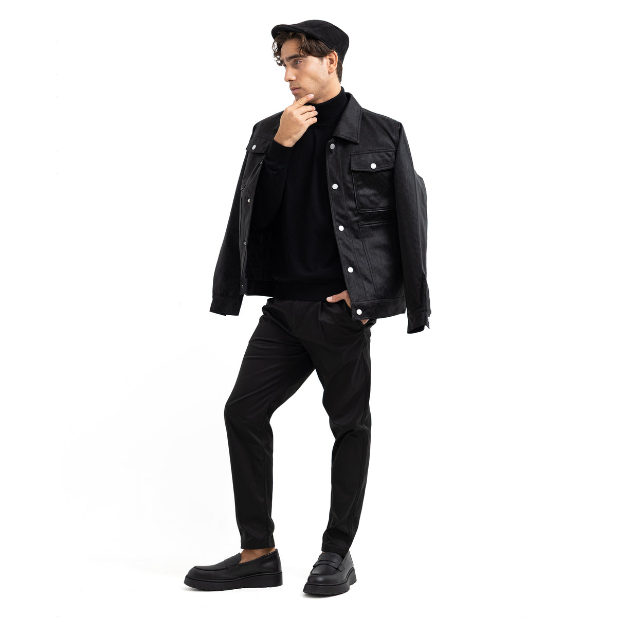 Regular Fit Basic High-Neck Pullover