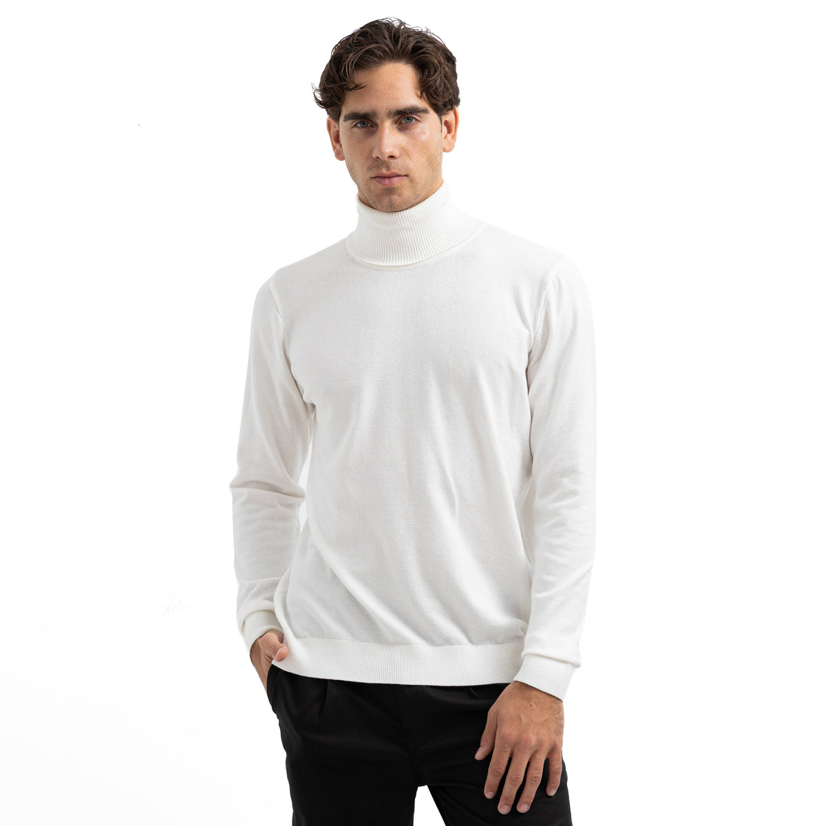 Regular Fit Basic High-Neck Pullover