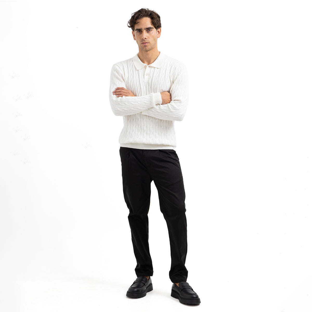 Regular Fit Polo Button Pullover