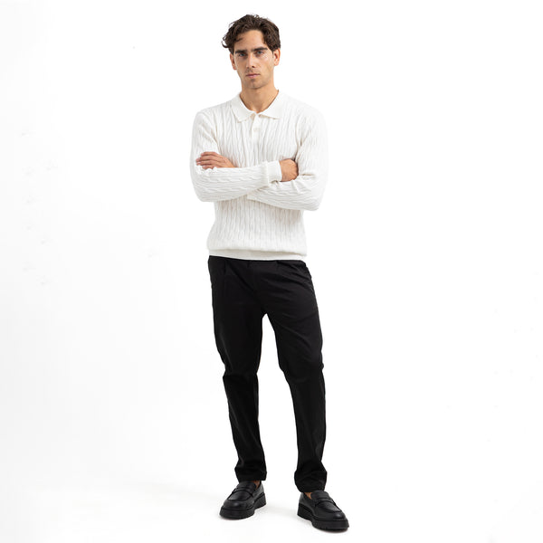 Regular Fit Polo Button Pullover