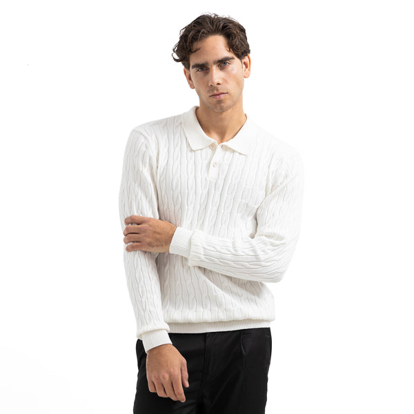 Regular Fit Polo Button Pullover