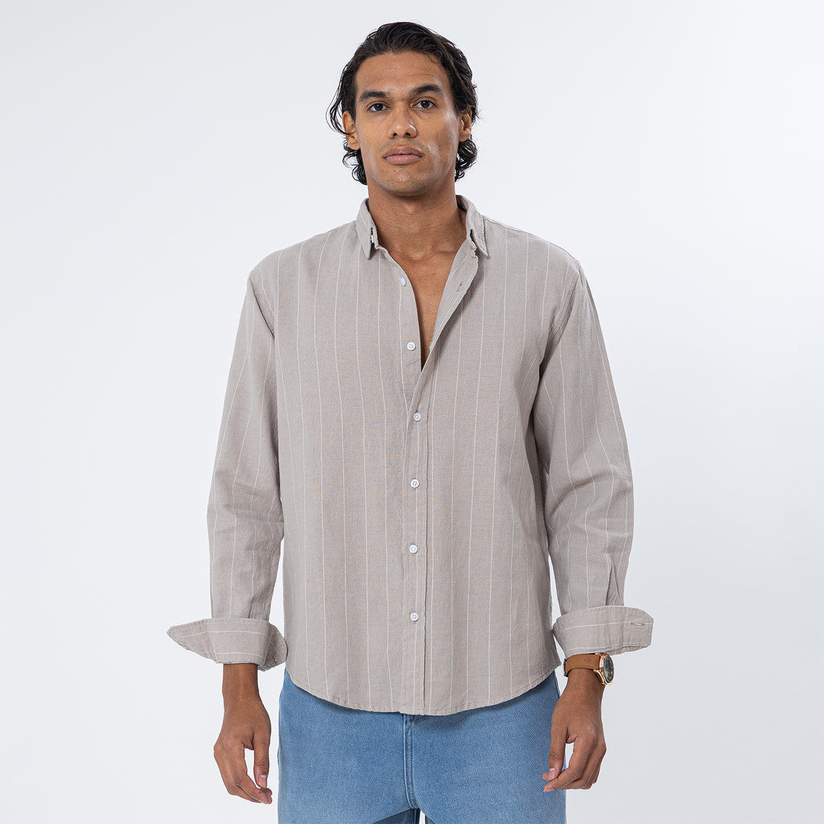 Linen Shirt L/S Striped SH-564-S26