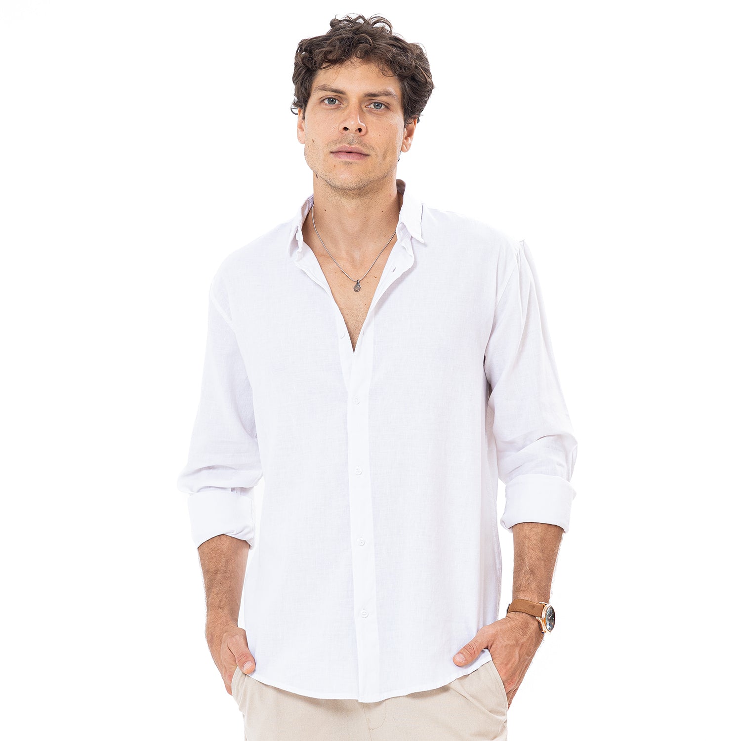 Linen Shirt L/S Basic SH-571-S26 Main image