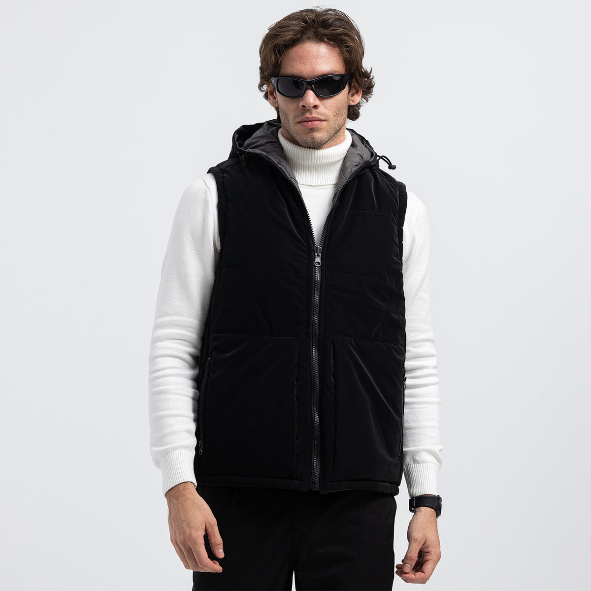 Regular Fit Basic Zip-Up Vest