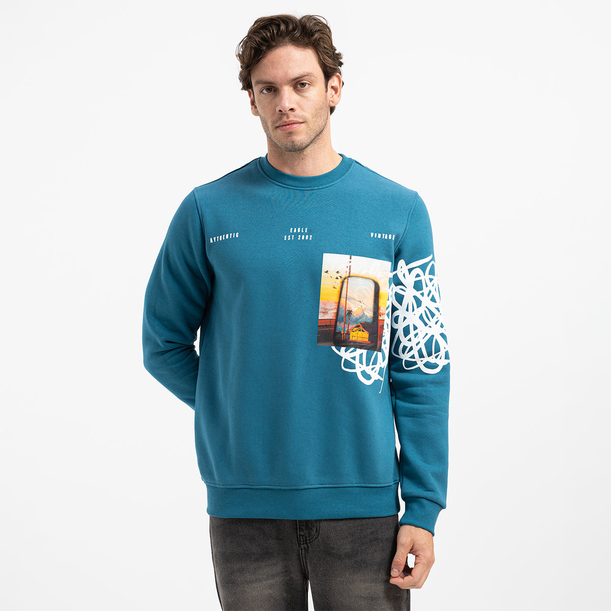 SWEAT SHIRT ROUND PRINT RO-08-W26