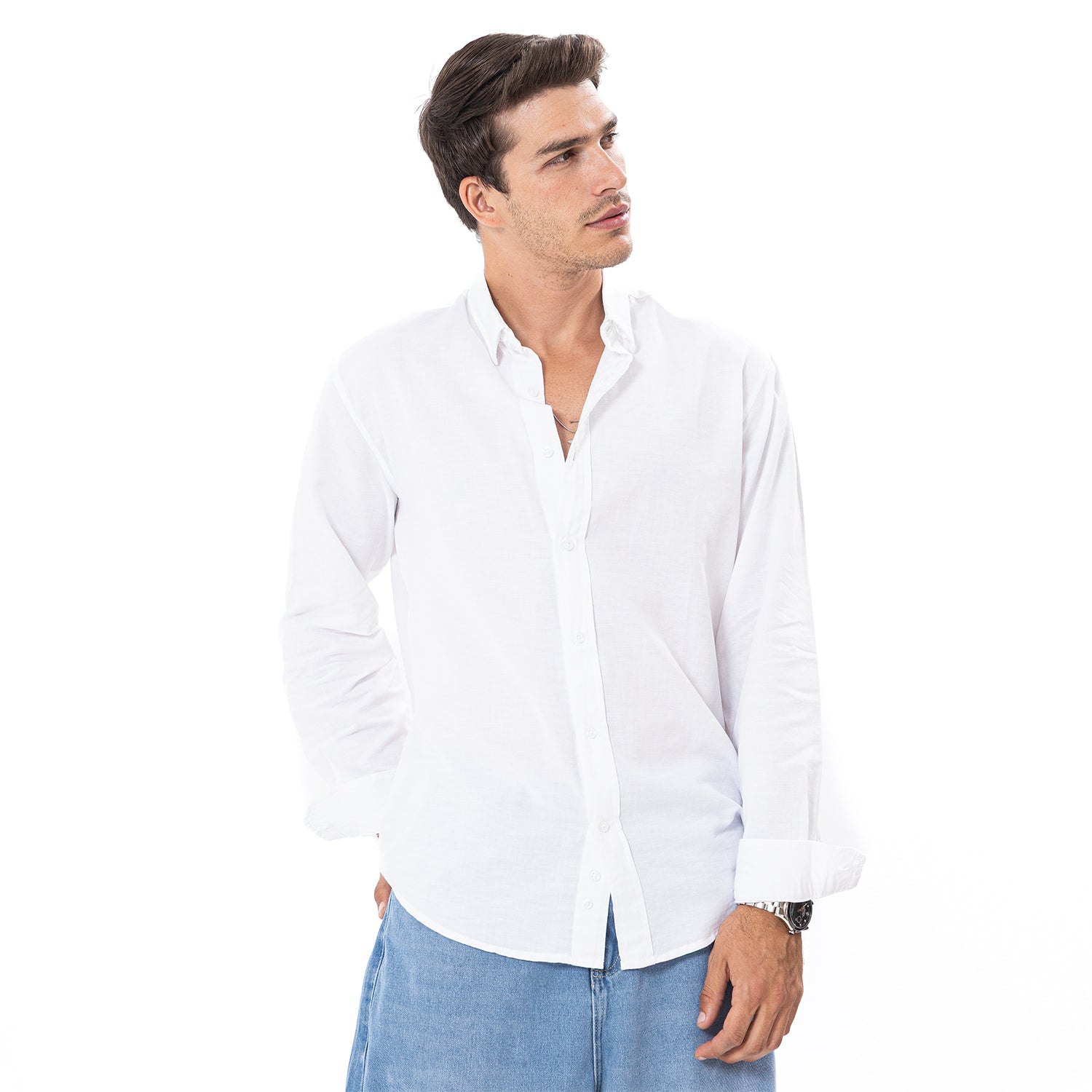 Linen Shirt L/S Basic SH-565-S26