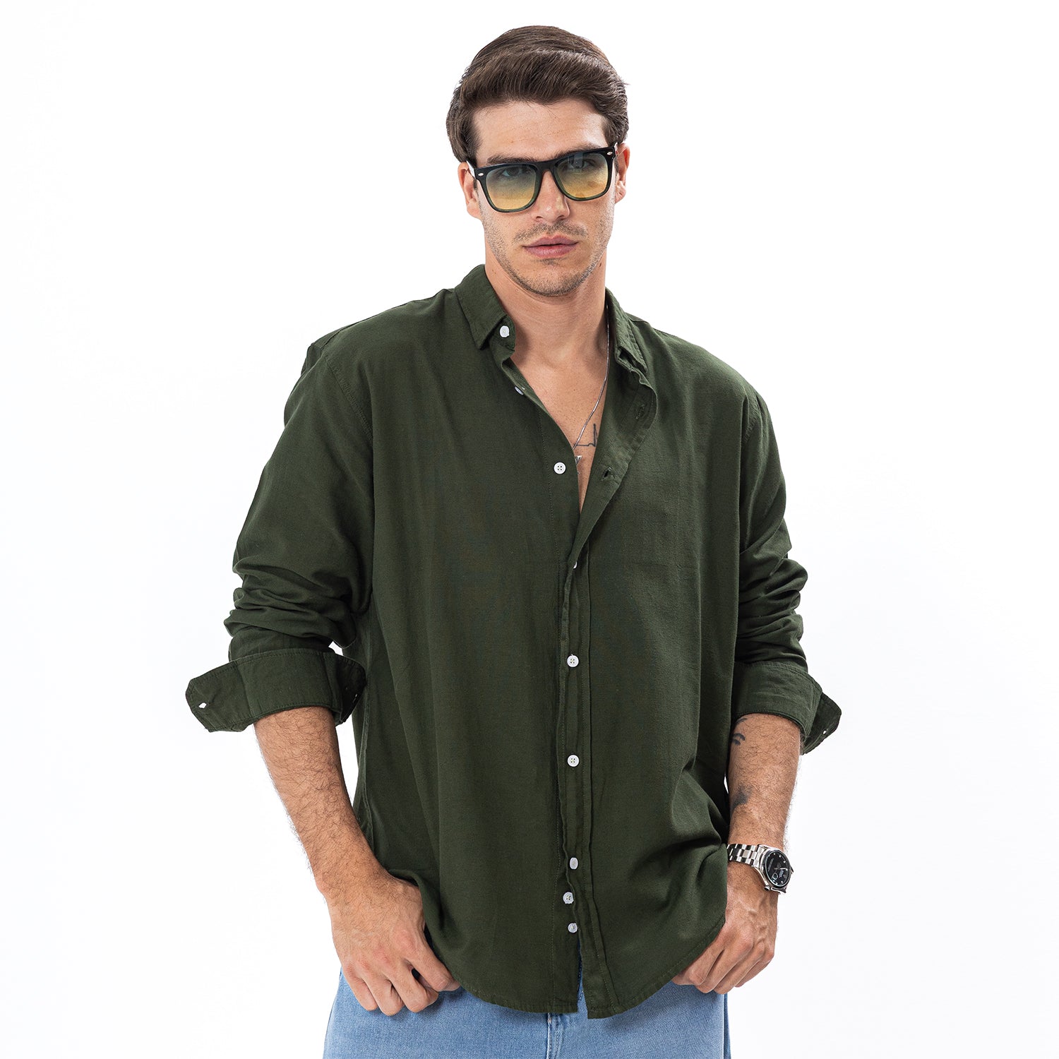 Linen Shirt L/S Basic SH-565-S26