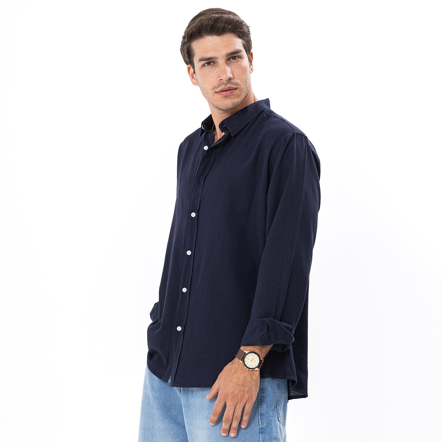 Linen Shirt L/S Basic SH-565-S26