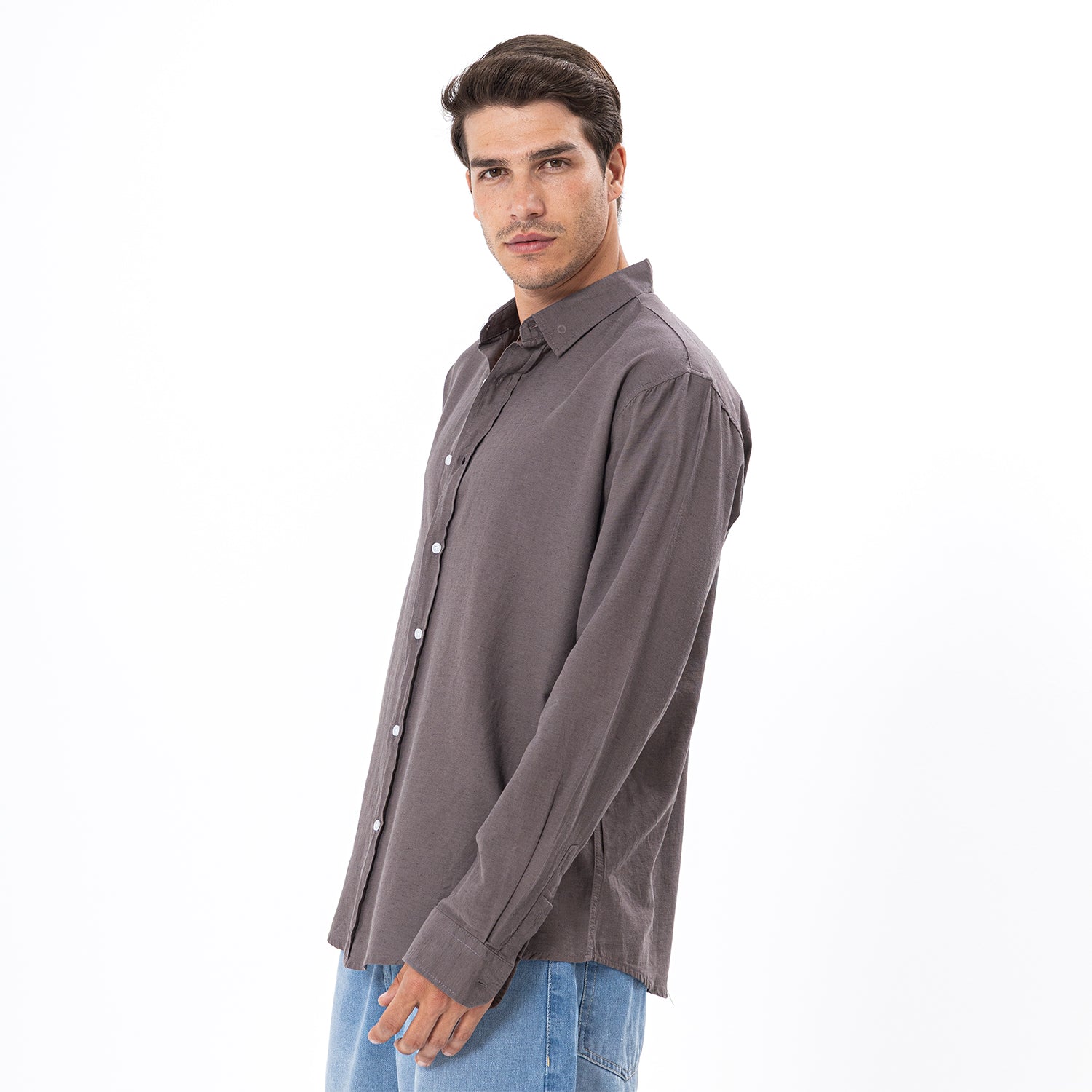 Linen Shirt L/S Basic SH-565-S26