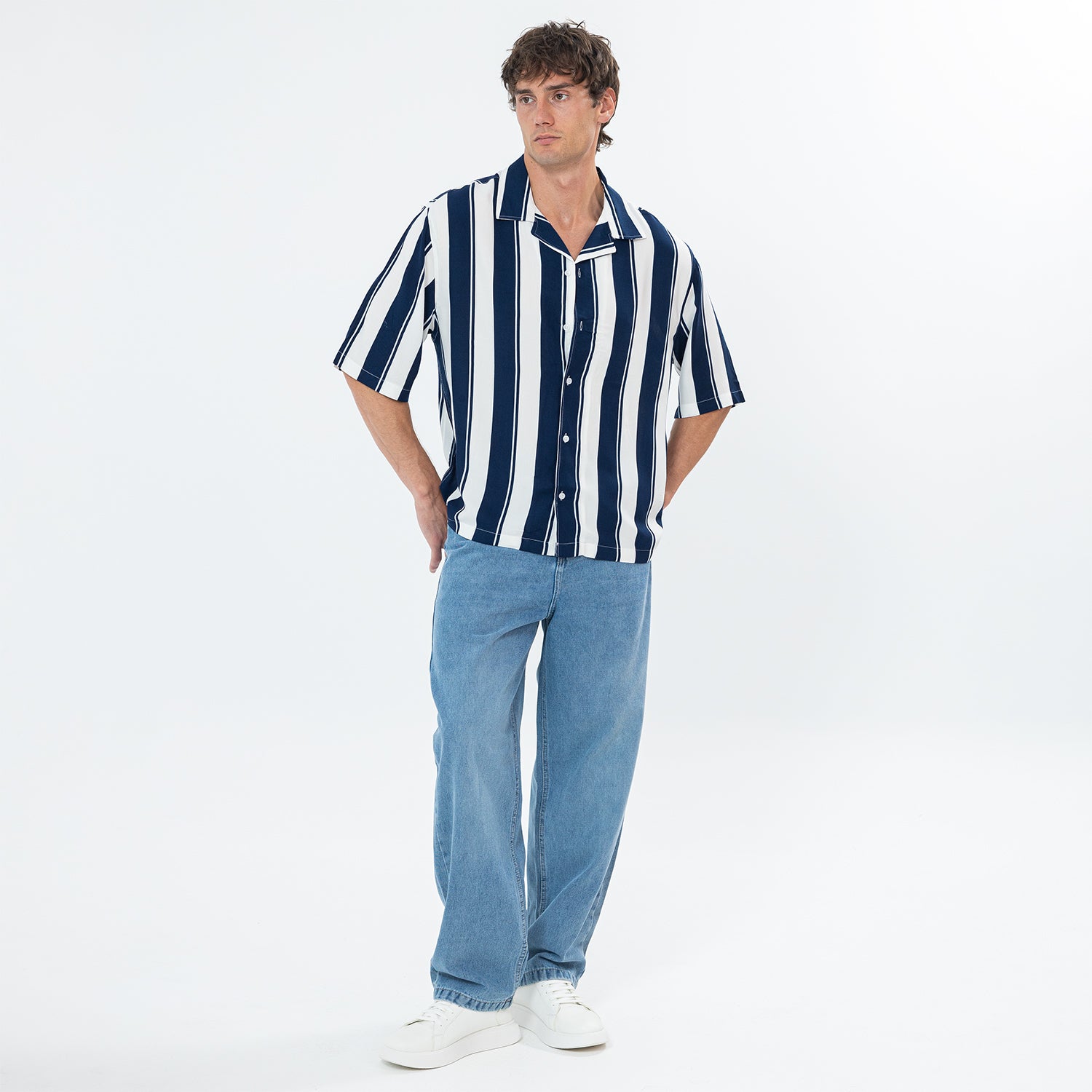 Shirt S/S Striped Box Fit SH-577-S26