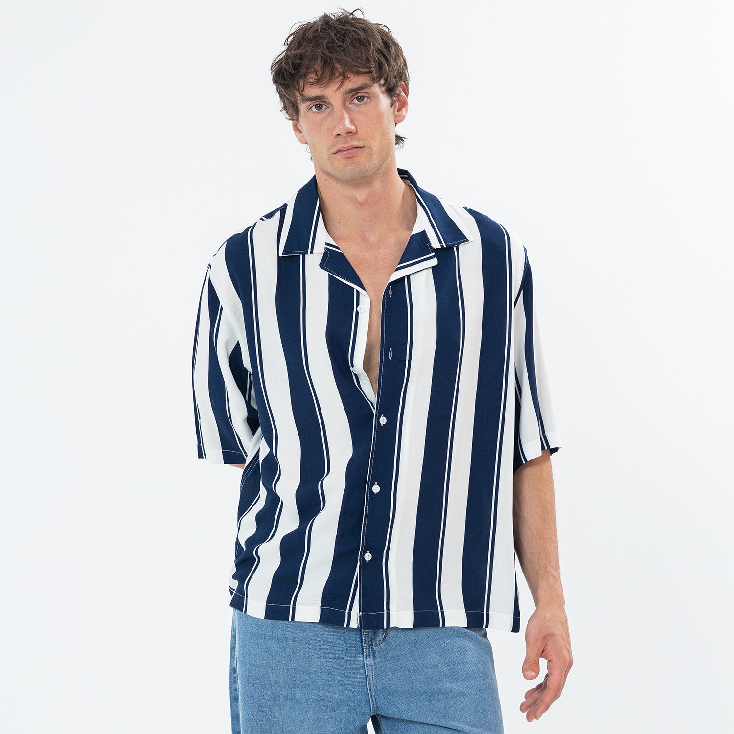 Shirt S/S Striped Box Fit SH-577-S26