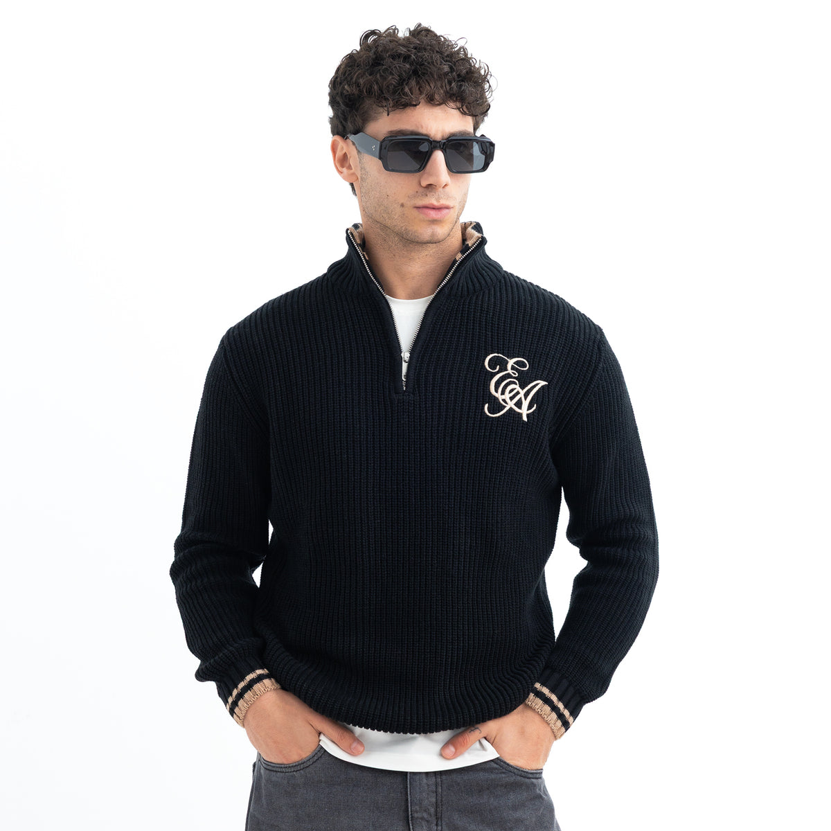 Pullover Half Zipper Embroidery PUL-000210-W27 Main image